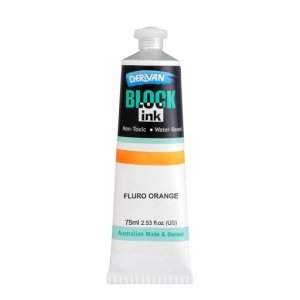 Derivan Block Ink Fluro Orange 75ml  Derivan Block Ink Fluro Orange 75ml