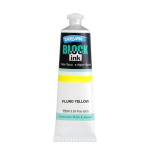 Derivan Block Ink Fluro Yellow 75ml  Derivan Block Ink Fluro Yellow 75ml