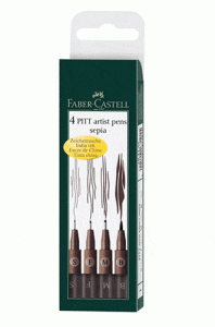 Faber Castell Pitt Artist Fineliner Sepia Set 4