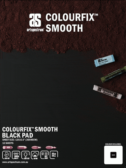 Art Spectrum Colourfix Smooth Pad 30x40cm Black - Click Image to Close
