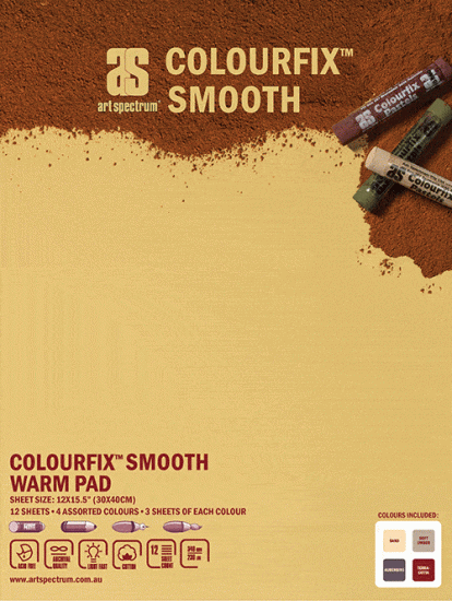Art Spectrum Colourfix Smooth Pad 30x40cm Warm Colours - Click Image to Close