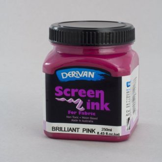 Brilliant Pink Screen Ink Derivan (Fabric) 250ml