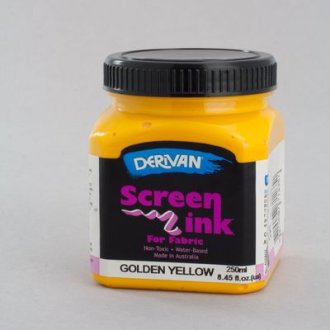 Golden Yellow Screen Ink Derivan (Fabric) 250ml