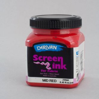 Mid Red Screen Ink Derivan (Fabric) 250ml