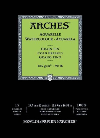 Arches Watercolour Pad 185gsm A3 Cold Pressed / Medium