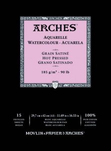 Arches Watercolour Pad 185gsm A3 Hot Pressed / Smooth