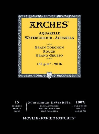 Arches Watercolour Pad 185gsm A3 Rough - Click Image to Close