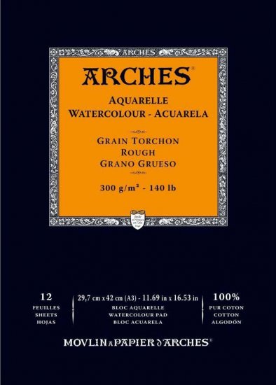 Arches Watercolour Pad 300gsm A3 Rough - Click Image to Close