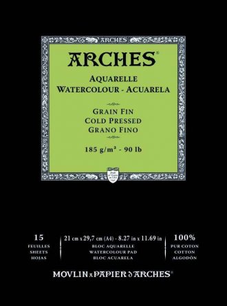 Arches Watercolour Pad 185gsm A4 Cold Pressed / Medium