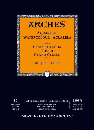 Arches Watercolour Pad 300gsm A4 Rough - Click Image to Close