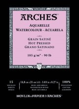 Arches Watercolour Pad 185gsm A5 Hot Pressed / Smooth