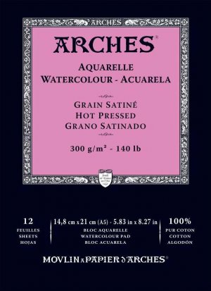 Arches Watercolor Paper Block, Cold Press, 100% Cotton Fibres, 20 Sheets  300/185gsm Aquarelle 100 Cotton Drawing Paper Book