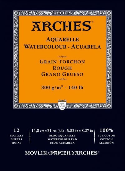 Arches Watercolour Pad 300gsm A5 Rough - Click Image to Close