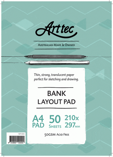 Arttec Bank Layout Pad 50gsm A4 - Click Image to Close