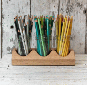 Beatrix Artist Caddy - Oak 8oz Jars