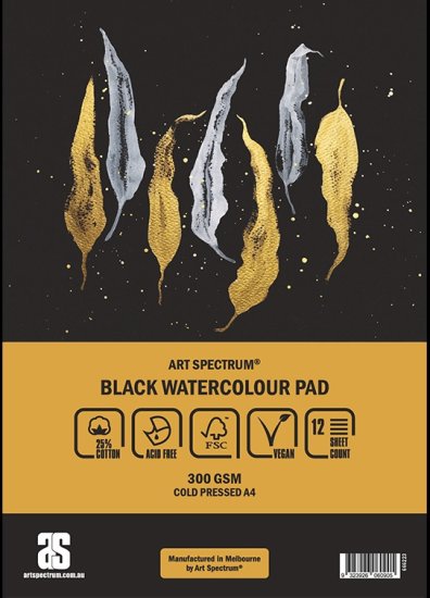 Art Spectrum Black Watercolour Pad A3 300gsm - Click Image to Close