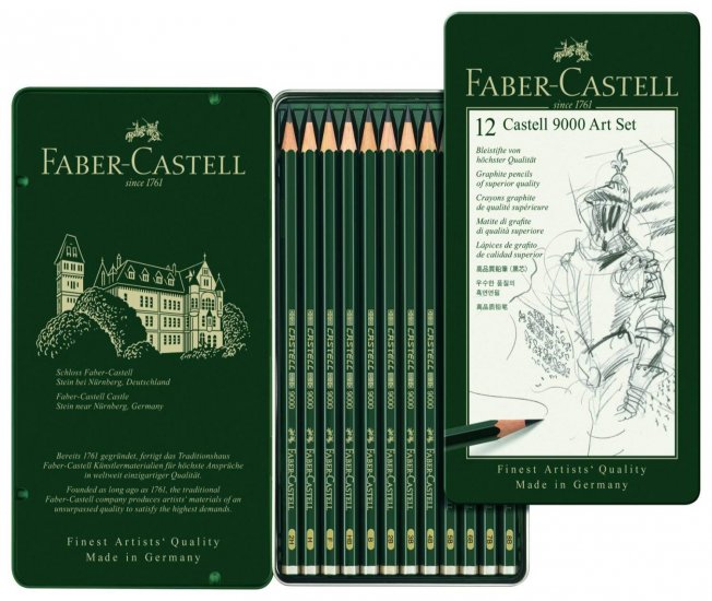 Faber Castell Graphite 9000 Art Set (12 tin) - Click Image to Close