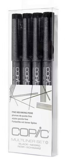 Copic Multiliner Black Set A (4pk) - Click Image to Close