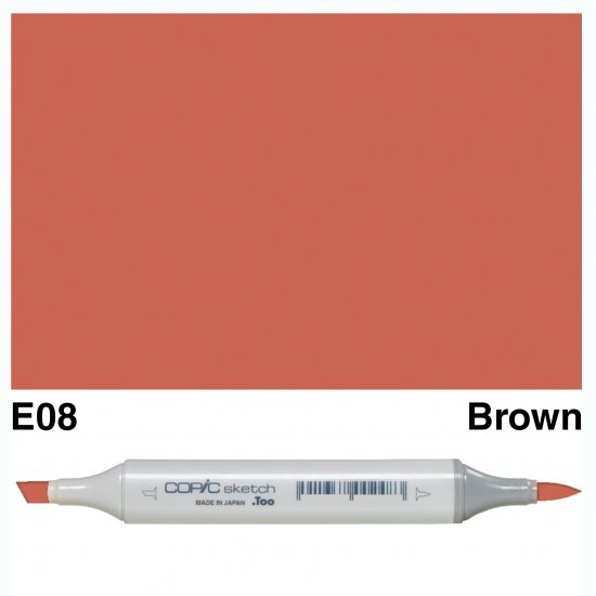 Copic Sketch E08-Brown - Click Image to Close