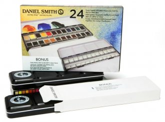 DANIEL SMITH 24 Color Hand Poured Half Pan Tin Set