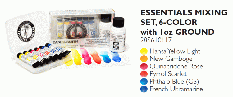 DANIEL SMITH Essentials Mixing Set 6x5ml Tubes with 1oz Ground - Click Image to Close