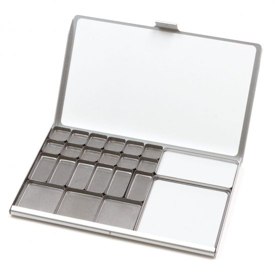 Folio Palette with Assorted Pans Silver - Click Image to Close