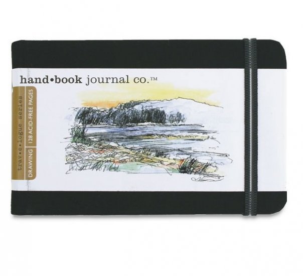 Hand Book Journal 130gsm 5.5x3.5" L/scape Black - Click Image to Close