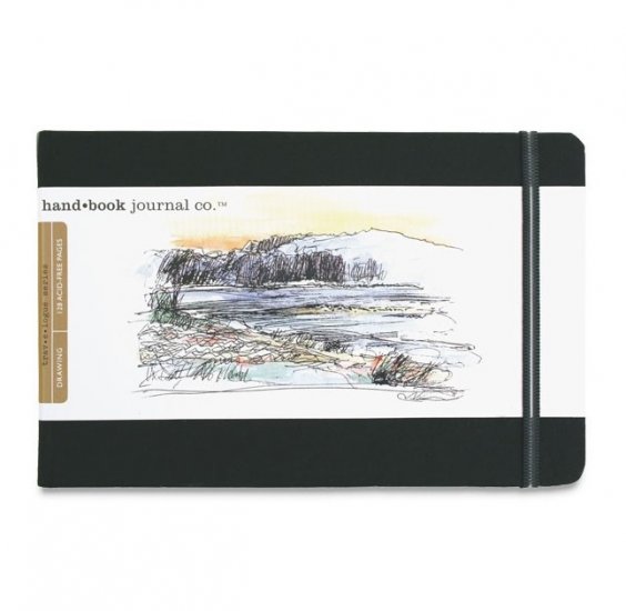 Hand Book Journal 130gsm 8.25x5.5" L/scape Black - Click Image to Close