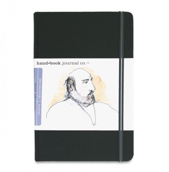 Hand Book Journal 130gsm 5.5x8.25" Portrait Black - Click Image to Close