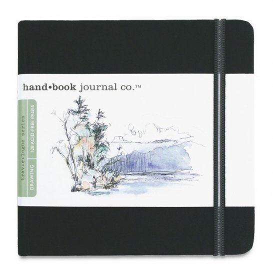 Hand Book Journal 130gsm 5.5x5.5" Square Black - Click Image to Close
