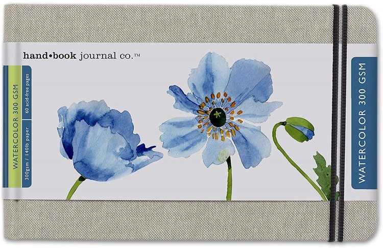 Hand Book Linen 300gsm W/C Journal LS 8.25x5.25in - Click Image to Close