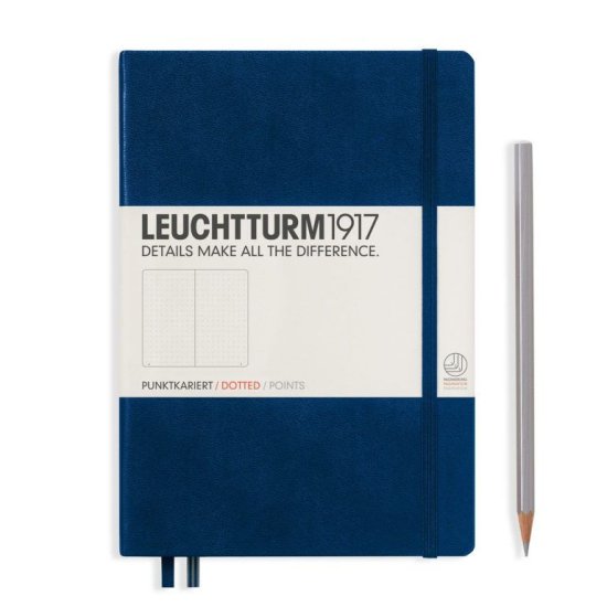 Leuchtturm Notebook HC Medium A5 251p Dotted Navy - Click Image to Close