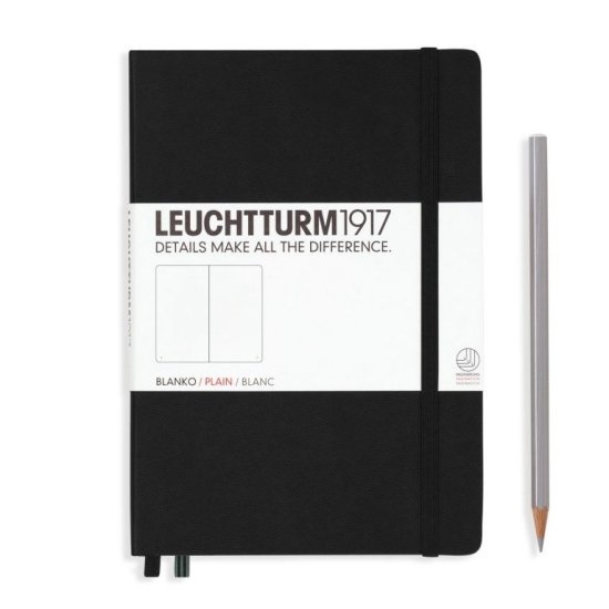 Leuchtturm Notebook HC Medium A5 251p Plain Black - Click Image to Close