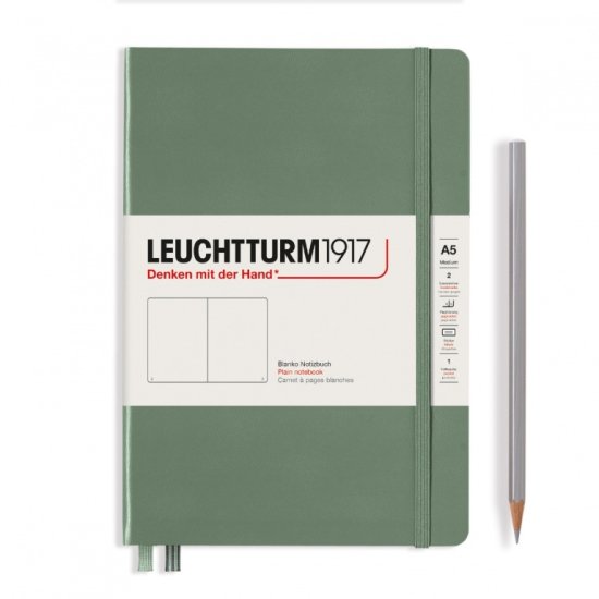 Leuchtturm Notebook HC Medium A5 251p Plain Olive - Click Image to Close