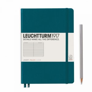 Leuchtturm Notebook HC Medium A5 251p Ruled Pacific Green