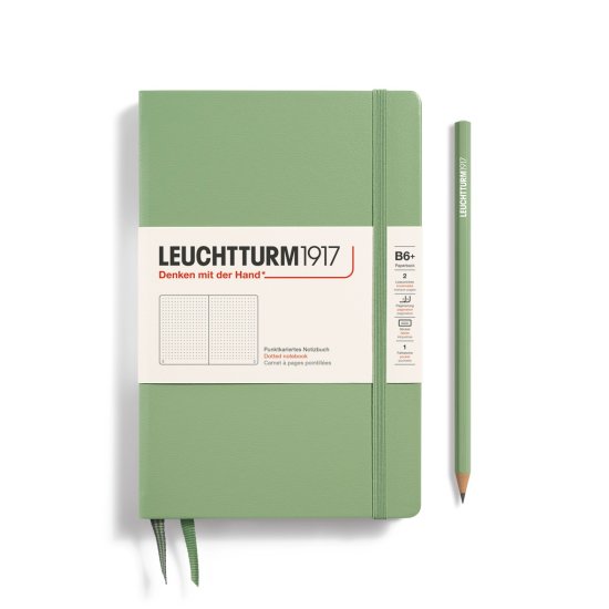 Leuchtturm Notebook HC Paperback B6+ Hardcover 219p Dotted Sage - Click Image to Close