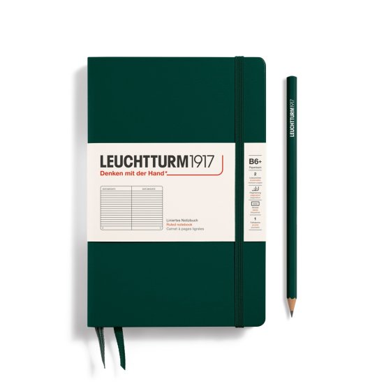 Leuchtturm Notebook HC Paperback B6+ HC 219p Ruled Forest Green - Click Image to Close