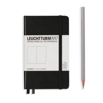 Leuchtturm Notebook HC Pocket A6 187p Plain Black