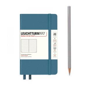 Leuchtturm Notebook HC Pocket A6 187p Dotted Stone Blue