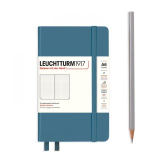 Leuchtturm Notebook HC Pocket A6 187p Dotted Stone Blue