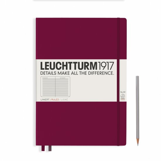 Leuchtturm Notebook HC Pocket A6 187p Ruled Port Red - Click Image to Close