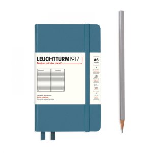 Leuchtturm Notebook HC Pocket A6 187p Ruled Stone Blue