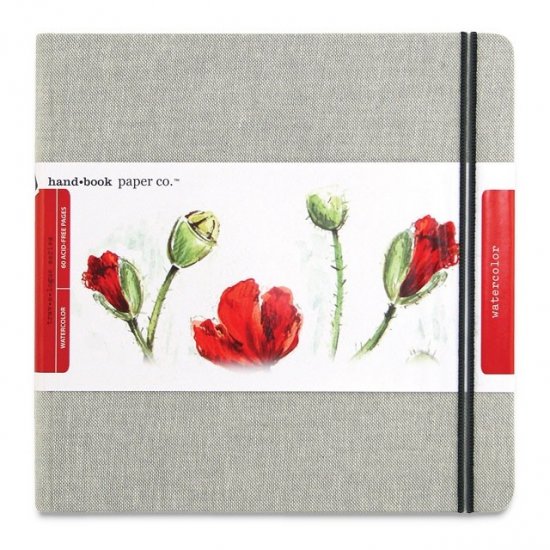 Hand Book Linen 200gsm W/C Journal 8.25x8.25in - Click Image to Close
