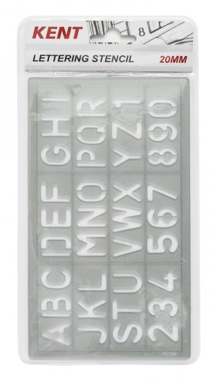 Kent Lettering Stencil 20mm - Click Image to Close