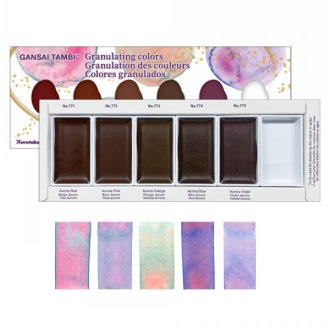 Kuretake Gansai Tambi Granulating Colours W/C Set 6 Pans