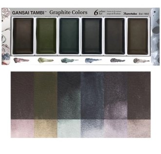 Kuretake Gansai Tambi Graphite Colours W/C Set 6 Pans