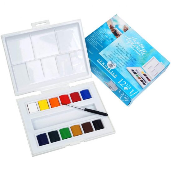 Sennelier La Petite Aquarelle 1/2 Pan Travel Set 12 - Click Image to Close