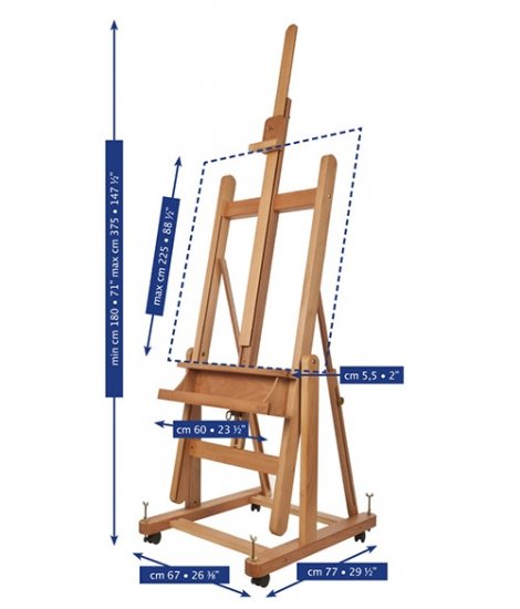 Mabef Convertible Studio Easel M18 - Click Image to Close