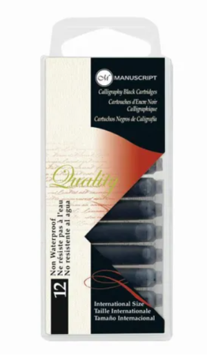 Manuscript Calligraphy fountain pen Cartridges BL PK12  Manuscript Calligraphy fountain pen Cartridges BL PK12