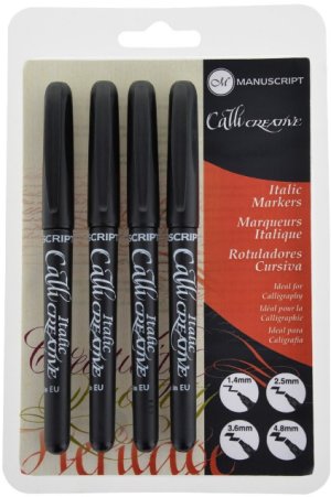 Manuscript Callicreative Italic Marker Set 4 Black